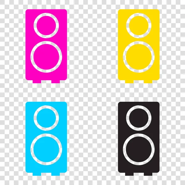 Speaker sign illustration. CMYK icons on transparent background. — Stock Vector