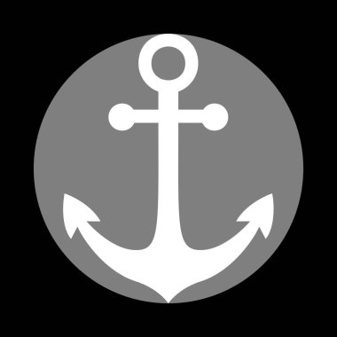 Çalar saat işareti. Siyah arka plan, gri daire içinde beyaz simgesi.