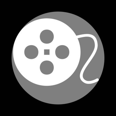 Film dairesel işareti. Siyah adam, gri daire içinde beyaz simgesi