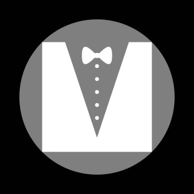 Smokin ile yay siluet. Siyah b gri daire içinde beyaz simgesi