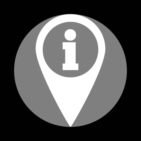 Mapy wskaźnik z informacji logowania. Biała ikona w szary okrąg — Wektor stockowy