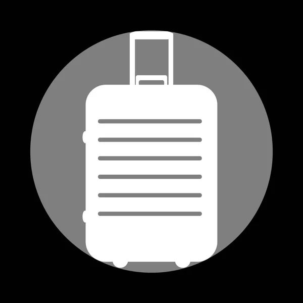 Illustration des panneaux de bagages. Icône blanche en cercle gris à ba noir — Image vectorielle