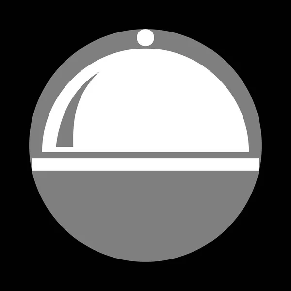 Ilustração do sinal do servidor. Ícone branco no círculo cinza no bac preto —  Vetores de Stock