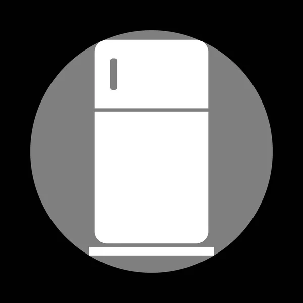 Illustration de panneau de réfrigérateur. Icône blanche en cercle gris chez bla — Image vectorielle