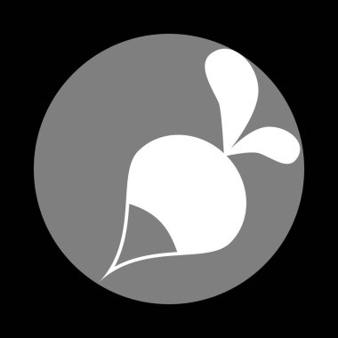 Turp basit kayıt. Siyah adam, gri daire içinde beyaz simgesi