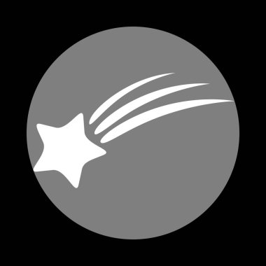 Kayan yıldız işareti. Siyah adam, gri daire içinde beyaz simgesi