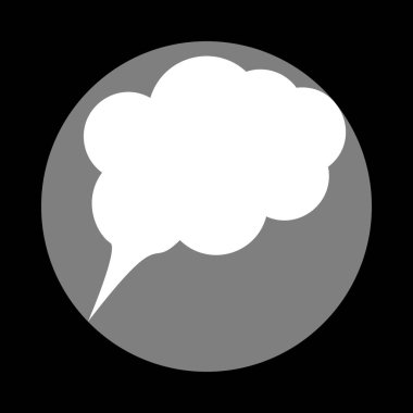 Konuşma balonu işareti illüstrasyon. Bl, gri daire içinde beyaz simgesi