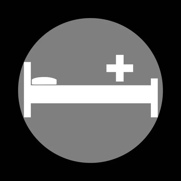 Hastane illüstrasyon işareti. Siyah b gri daire içinde beyaz simgesi — Stok Vektör