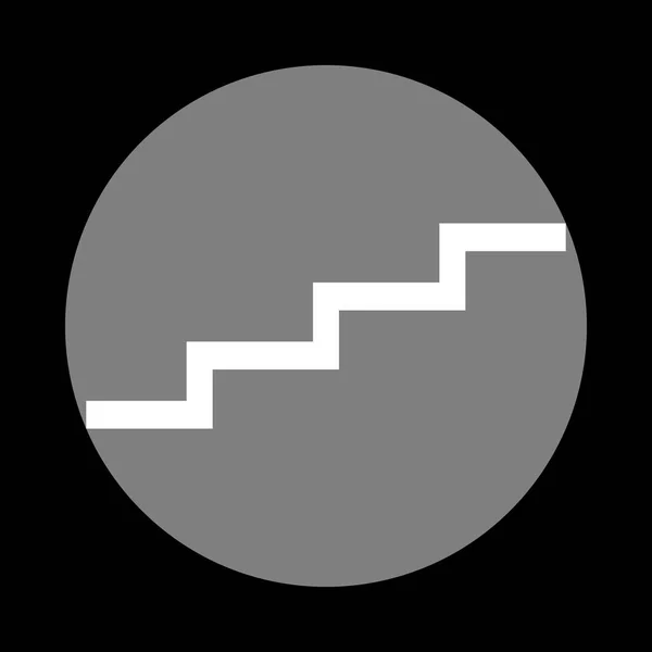 サインアップ階段。黒の背景に灰色の円の白のアイコン。Ci — ストックベクタ
