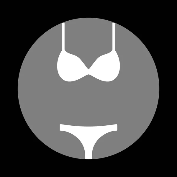 Des femmes en maillot de bain. Icône blanche en cercle gris sur fond noir — Image vectorielle