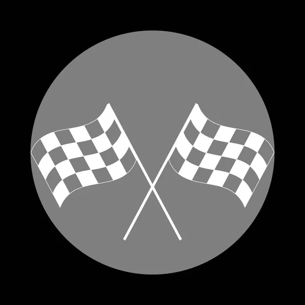 Skrzyżowane checkered flag logo macha na wietrze pojęciowy mo — Wektor stockowy