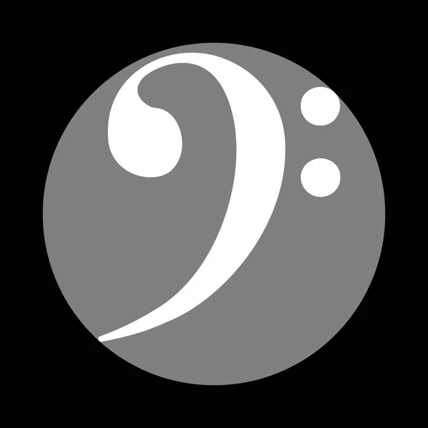 Ilustración del signo del cubo. Icono blanco en círculo gris en el respaldo negro — Vector de stock