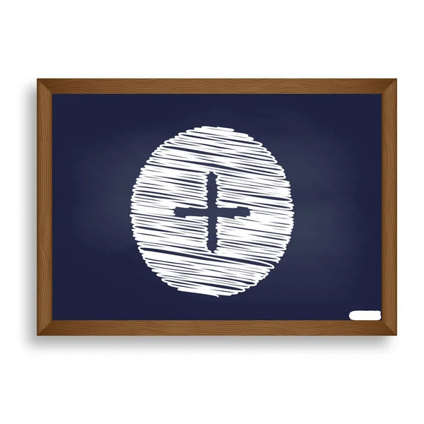 Θετικό σύμβολο συν. Άσπρη κιμωλία εικονίδιο μπλε Σχολικής Εφορείας — Διανυσματικό Αρχείο
