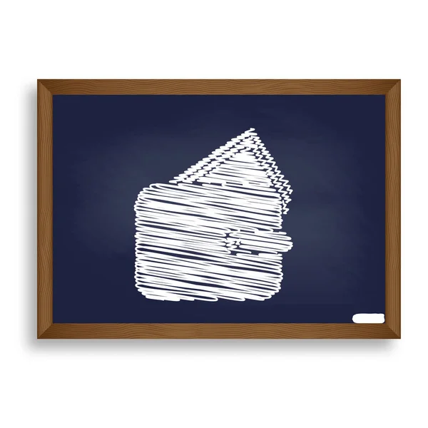 Πορτοφόλι σημάδι εικονογράφηση. Άσπρη κιμωλία εικονίδιο μπλε Σχολικής Εφορείας — Διανυσματικό Αρχείο