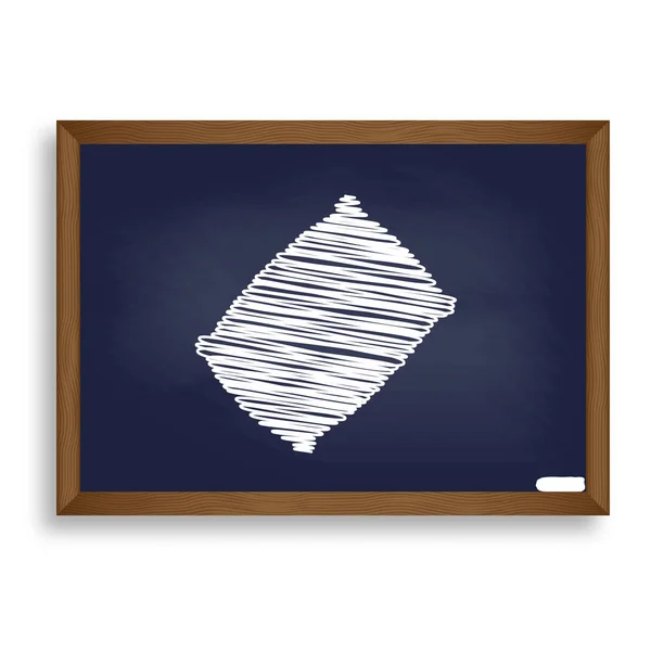 Иллюстрация знака подушки. Значок белого мела на школьной доске — стоковый вектор