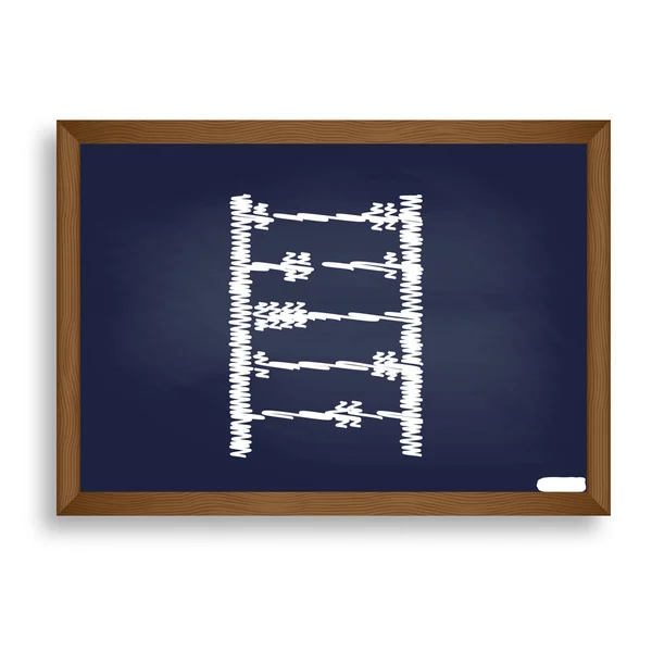 Retro abacus jele. Fehér kréta ikon kék iskolaszék a sh — Stock Vector