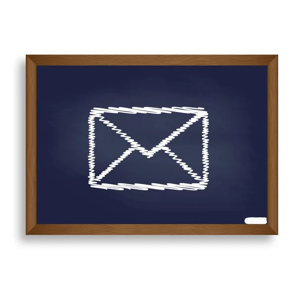 Illustration de lettre. Icône craie blanche sur conseil scolaire bleu — Image vectorielle