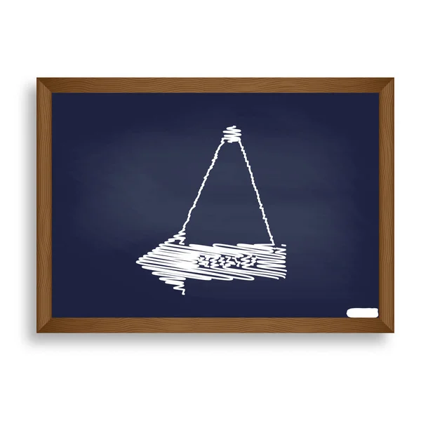 Ilustración de signo cerrado. Icono de tiza blanca en el tablero de la escuela azul — Archivo Imágenes Vectoriales