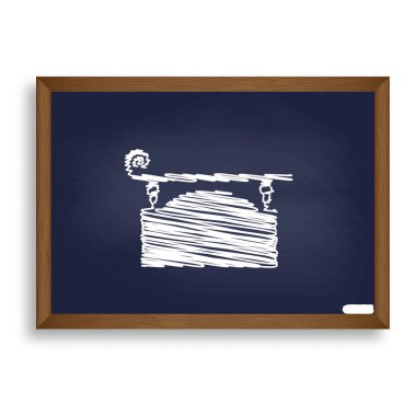 Eski moda tasarımı için Ferforje işareti. Beyaz tebeşir simgesine 