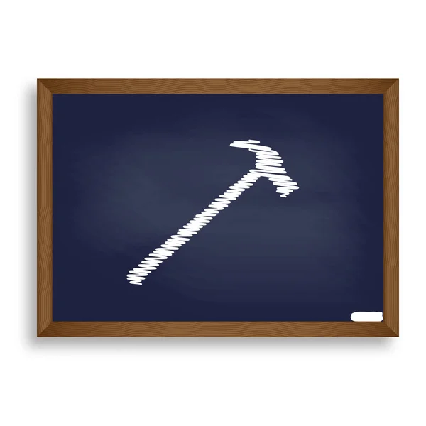 Sah einfaches Symbol. weißes Kreidesymbol auf blauer Schultafel mit Schad — Stockvektor