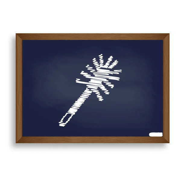 Cepillo de baño doodle. Icono de tiza blanca en el tablero de la escuela azul con — Archivo Imágenes Vectoriales