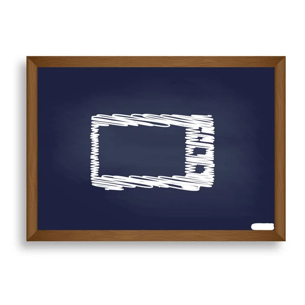 Microwave sign illustration. White chalk icon on blue school boa — Stock Vector