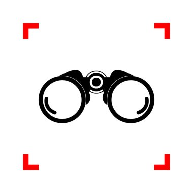 Dürbün işareti illüstrasyon. Whit üzerinde odak köşelerinde siyah simgesi