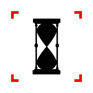 Kum saati işareti illüstrasyon. Whit üzerinde odak köşelerinde siyah simgesi