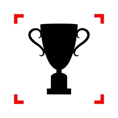 Şampiyonlar Kupası işareti. Siyah beyaz backgro köşelerinde odak simgesinde