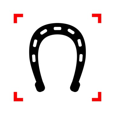 Nal işareti illüstrasyon. Whit üzerinde odak köşelerinde siyah simgesi