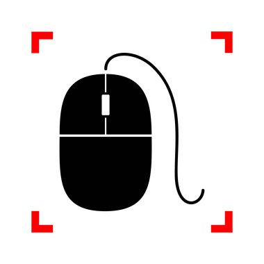 Fare işareti illüstrasyon. Siyah beyaz ba köşelerinde odak simgesinde