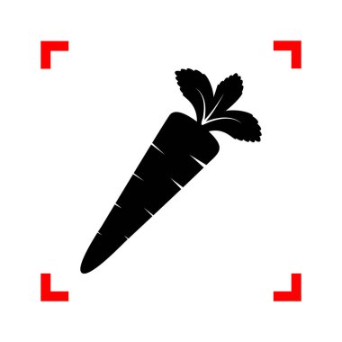 Havuç işareti illüstrasyon. Siyah beyaz b köşelerinde odak simgesinde