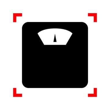 Banyo ölçekli üye. Siyah beyaz backgr köşelerinde odak simgesinde