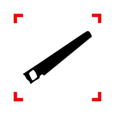 Basit işareti gördüm. Odak köşe beyaz arka planda siyah simgesi