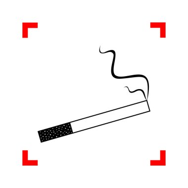 Duman simgesi herhangi bir kullanım için harika. WHI köşelerinde odak içinde siyah simgesi