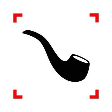 Boru işareti duman. Odak köşe beyaz arka planda siyah simgesi