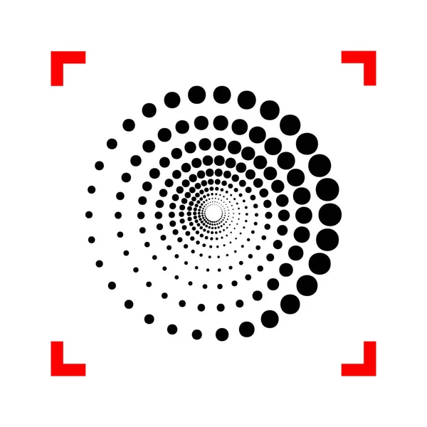 Αφηρημένη τεχνολογία κύκλοι σημάδι. Μαύρη εικόνα σε γωνίες και εστίαση στις — Διανυσματικό Αρχείο