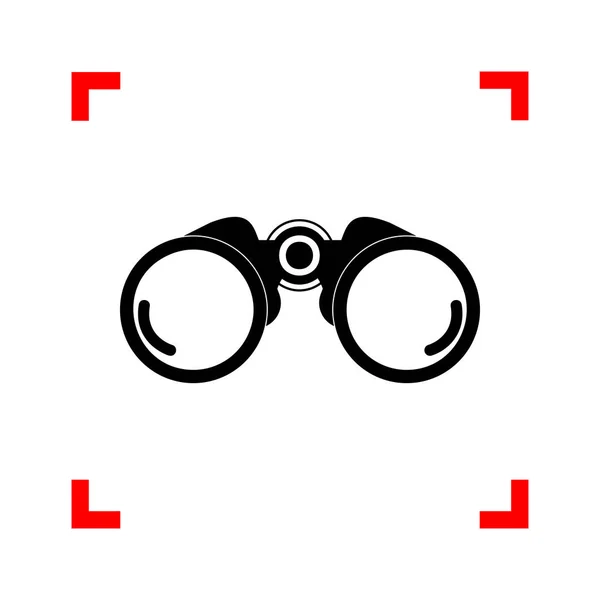 Ilustrace binokulární sign. Černá ikona v rozích zaměření na Svatodušní — Stockový vektor