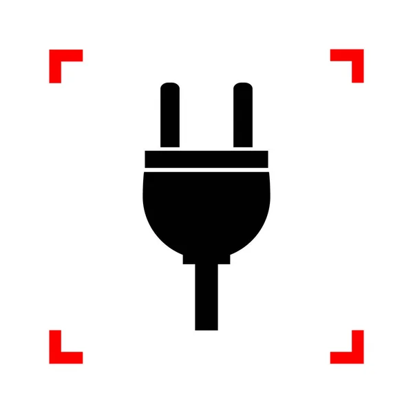 Sockelschild-Illustration. schwarzes Symbol in Fokusecken auf weißem b — Stockvektor