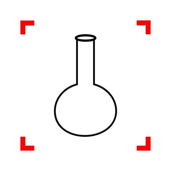 管。实验室玻璃标志。主人家的焦点角落里的黑色图标 — 图库矢量图片