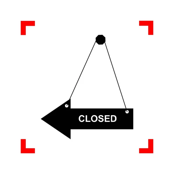 Illustrazione segno chiuso. Icona nera negli angoli di messa a fuoco sul bianco b — Vettoriale Stock