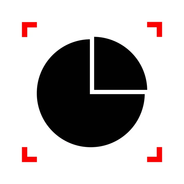 Signo gráfico de negocios. Icono negro en esquinas de enfoque en blanco backgr — Archivo Imágenes Vectoriales