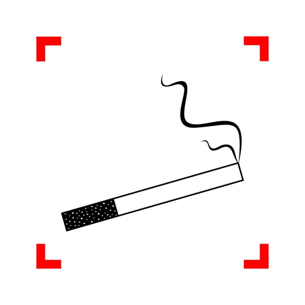 Smoke icon great for any use. Black icon in focus corners on whi — Stock Vector