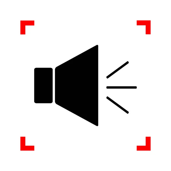 Illustrazione del segno sonoro con segno muto. Icona nera nel mais focus — Vettoriale Stock