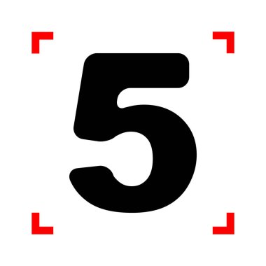 5 numaralı işaret tasarım şablonu öğesi. Odak corne siyah simgesini