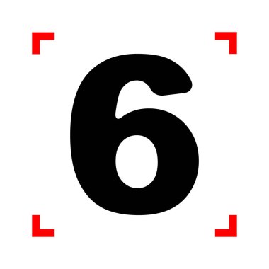 6 numaralı işaret tasarım şablonu öğesi. Odak corne siyah simgesini