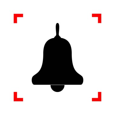 Bell Alarm, handbell işareti. Odak köşe beyaz üzerine siyah simgesi