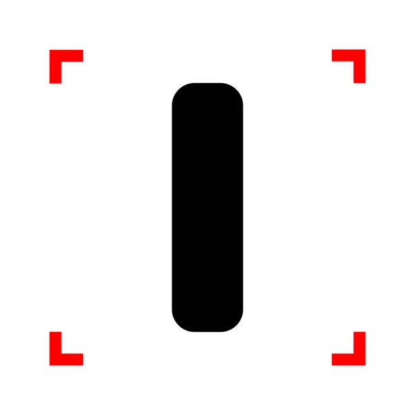 Letra I elemento de plantilla de diseño de signo. Icono negro en el foco corne — Archivo Imágenes Vectoriales