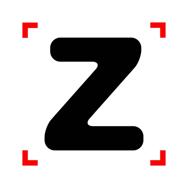 Шаблон шаблона подписи буквы Z. Черная икона в фокусе — стоковый вектор