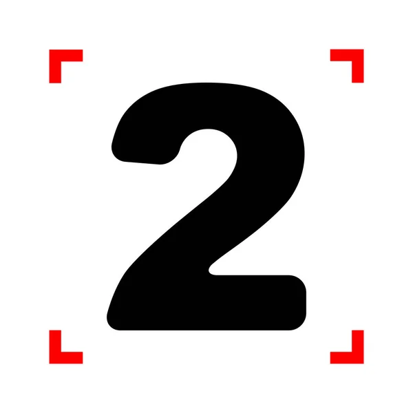 Σημάδι αριθμού 2 σχεδιαστικά στοιχεία πρότυπο. Μαύρο εικονίδιο στην εστίαση καλαμπόκι — Διανυσματικό Αρχείο